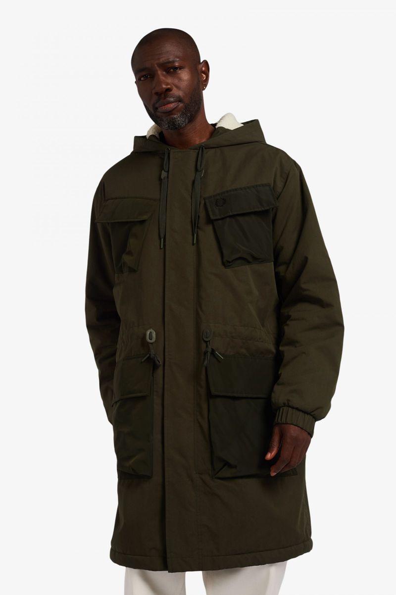 Green Fred Perry Utility Pocket Parka Men\'s Jackets | PH 1271LISH